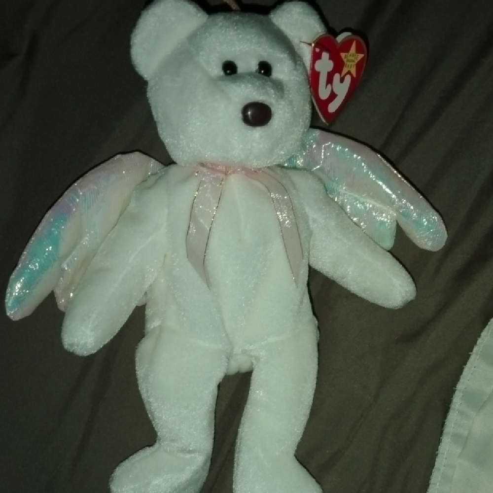 Ty White Bear with Iridescent Wings Plush